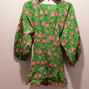 Long sleeve,  open back dress